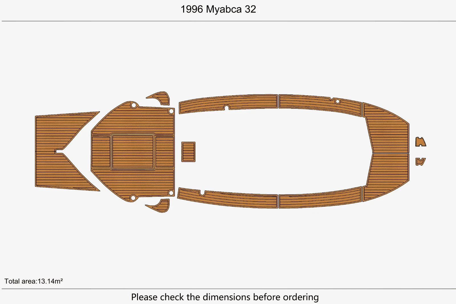 EVA Foam Teak Deck Flooring Mat for Myabca 32 Swim Platform (1996)
