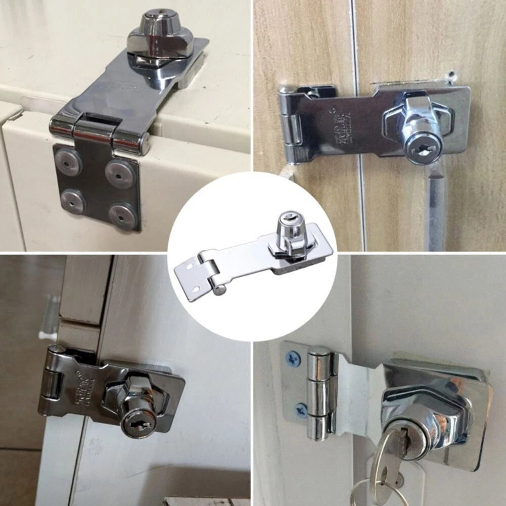 Locking Hasp and Staple for Customizable Install (Adjustable Size)