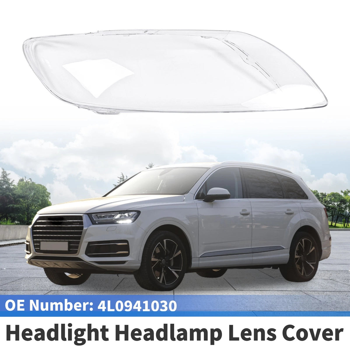 Headlight Lens Cover Front Right Replacement for Audi Q7 (2006–2015)