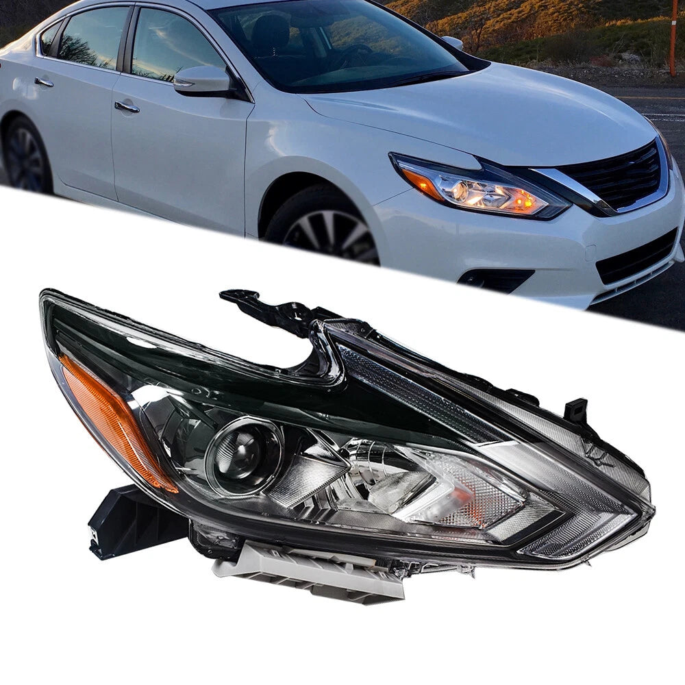 Passenger Right Side Headlight for Nissan Altima (2016–2018) Halogen Black
