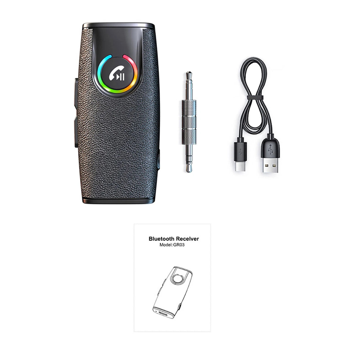 Bluetooth 5.3 Audio Music Receiver for Universal 3.5mm AUX Adapter