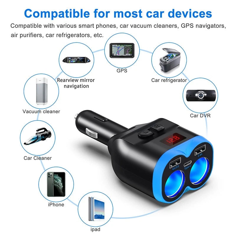 Dual USB Car Charger Adapter for Universal Vehicles (12V/24V)
