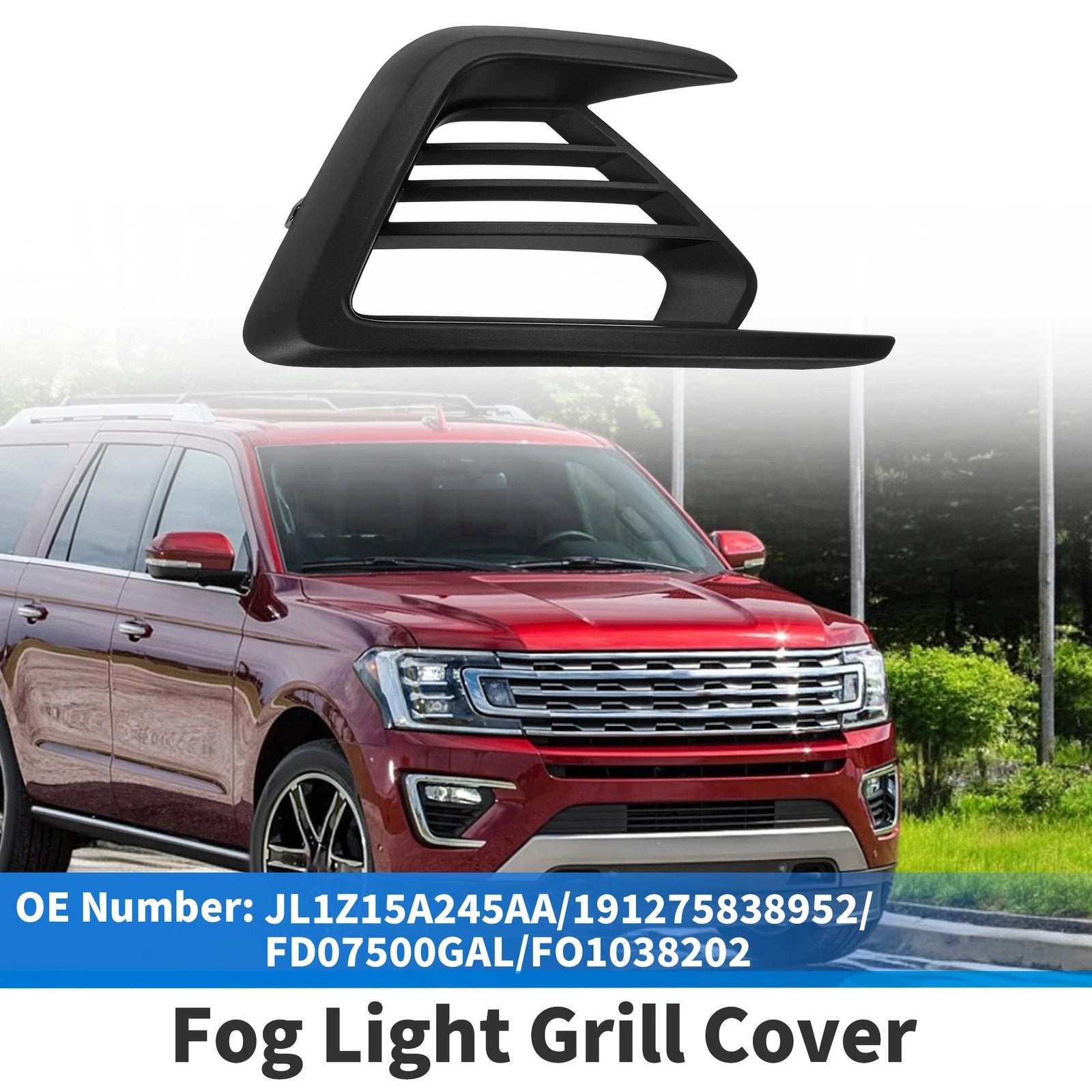 Fog Light Grille Replacement for Ford Expedition 2018–2021 Black ABS