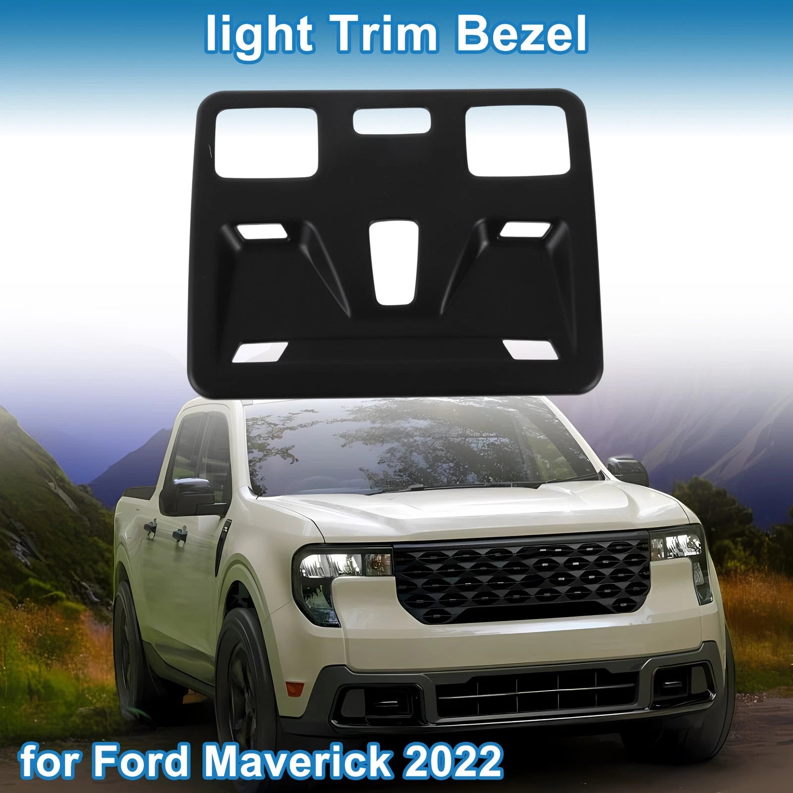 Front Row Headlight Trim Bezel for Ford Maverick (2022) Black