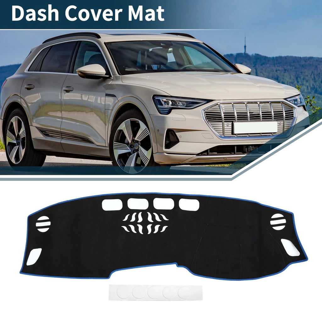 Dash Cover Mat Sun Protector Pad Black Blue for Audi A4 (2017–2020)