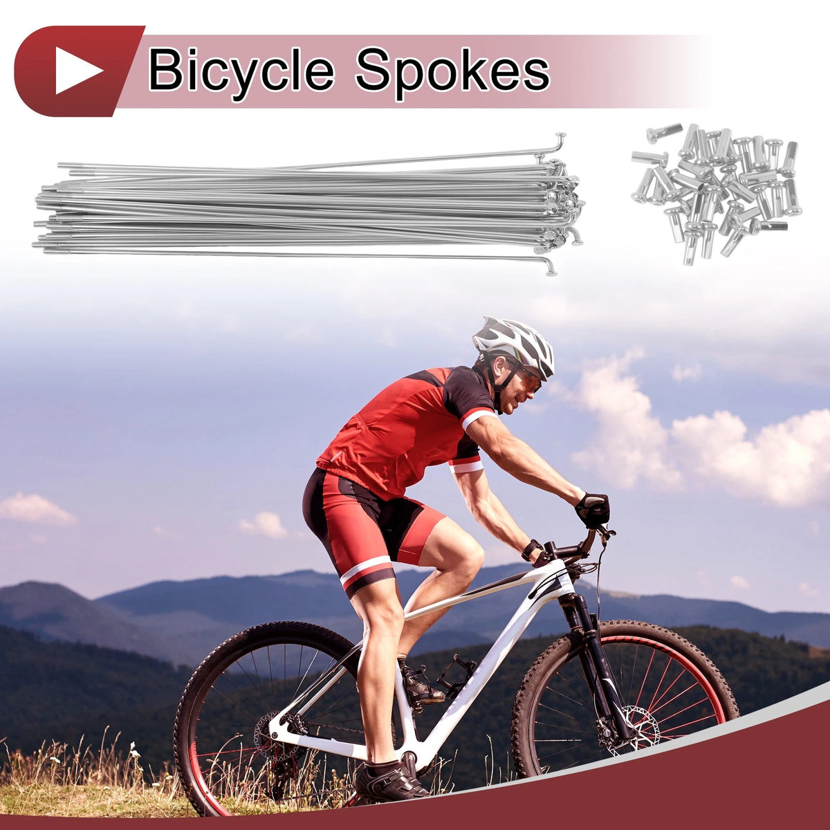 Bicycle Spokes Set 170mm Steel Galvanized for 36 Spoke Wheels (Universal)