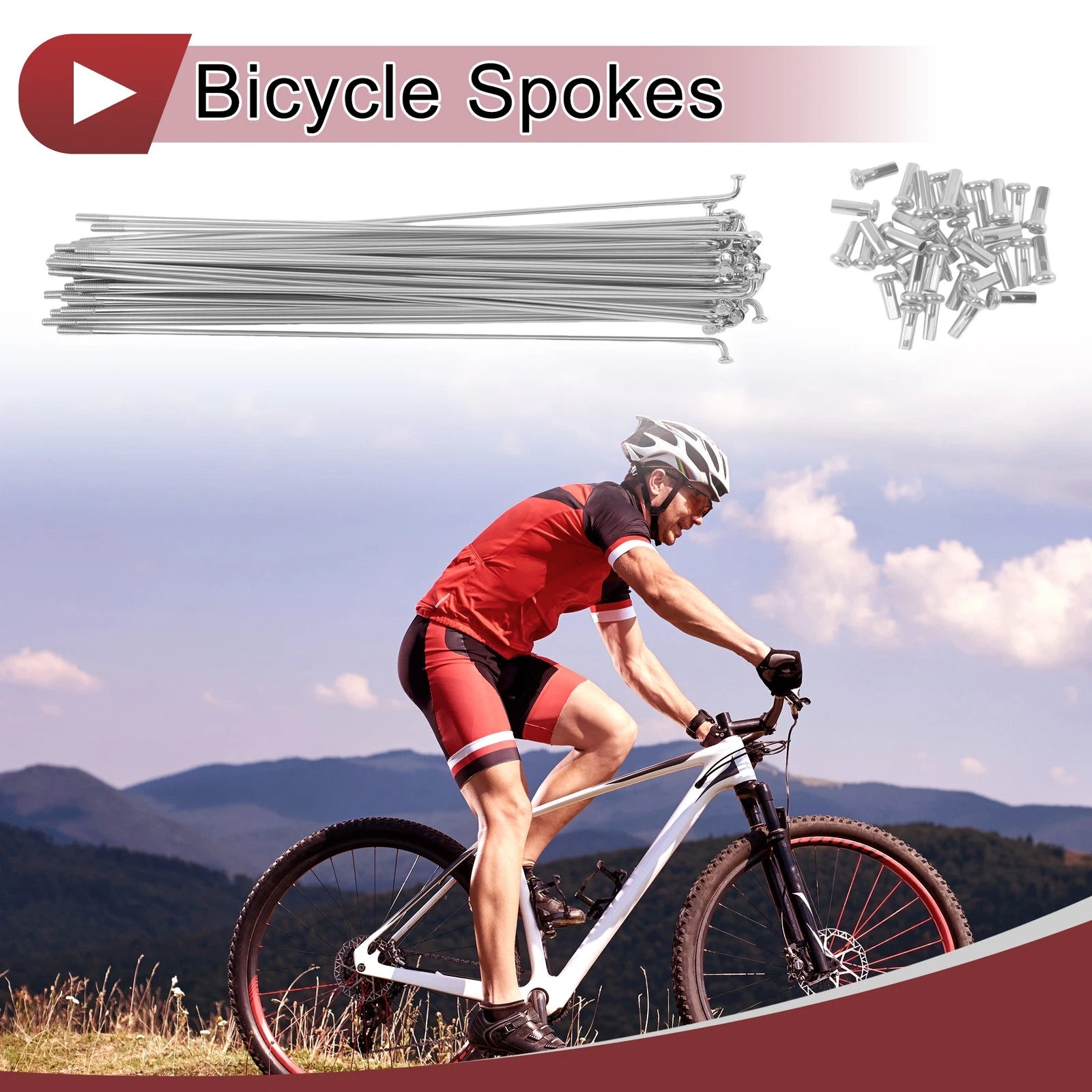Bicycle Spokes Set 170mm Steel Galvanized for 36 Spoke Wheels (Universal)
