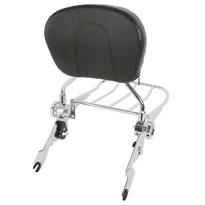 Chrome Sissy Bar Backrest Rack Docking Kit for Harley Touring Glide (2014–2025)
