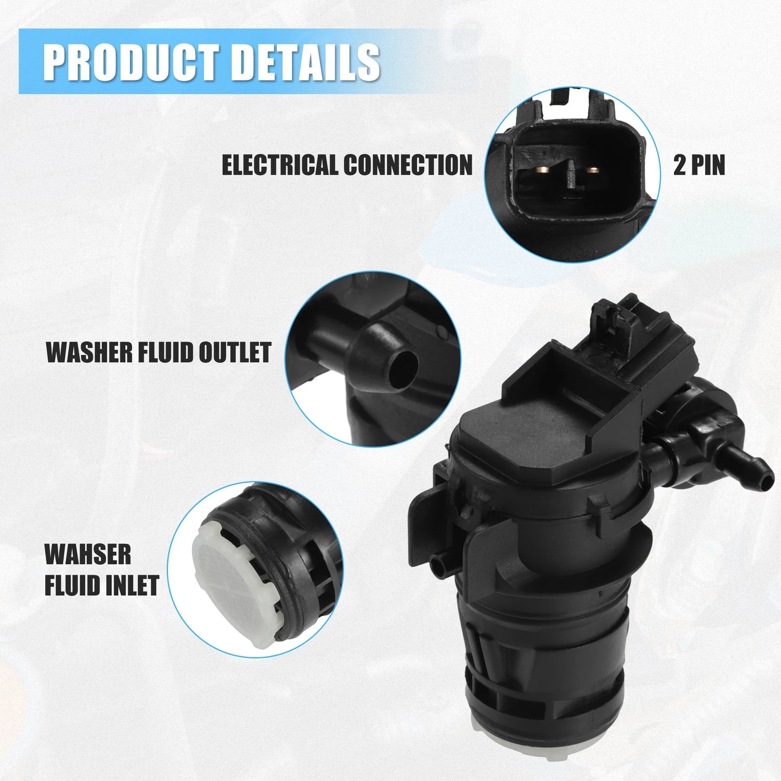 Windshield Washer Motor Pump Replacement for Toyota RAV4 (2004–2014)