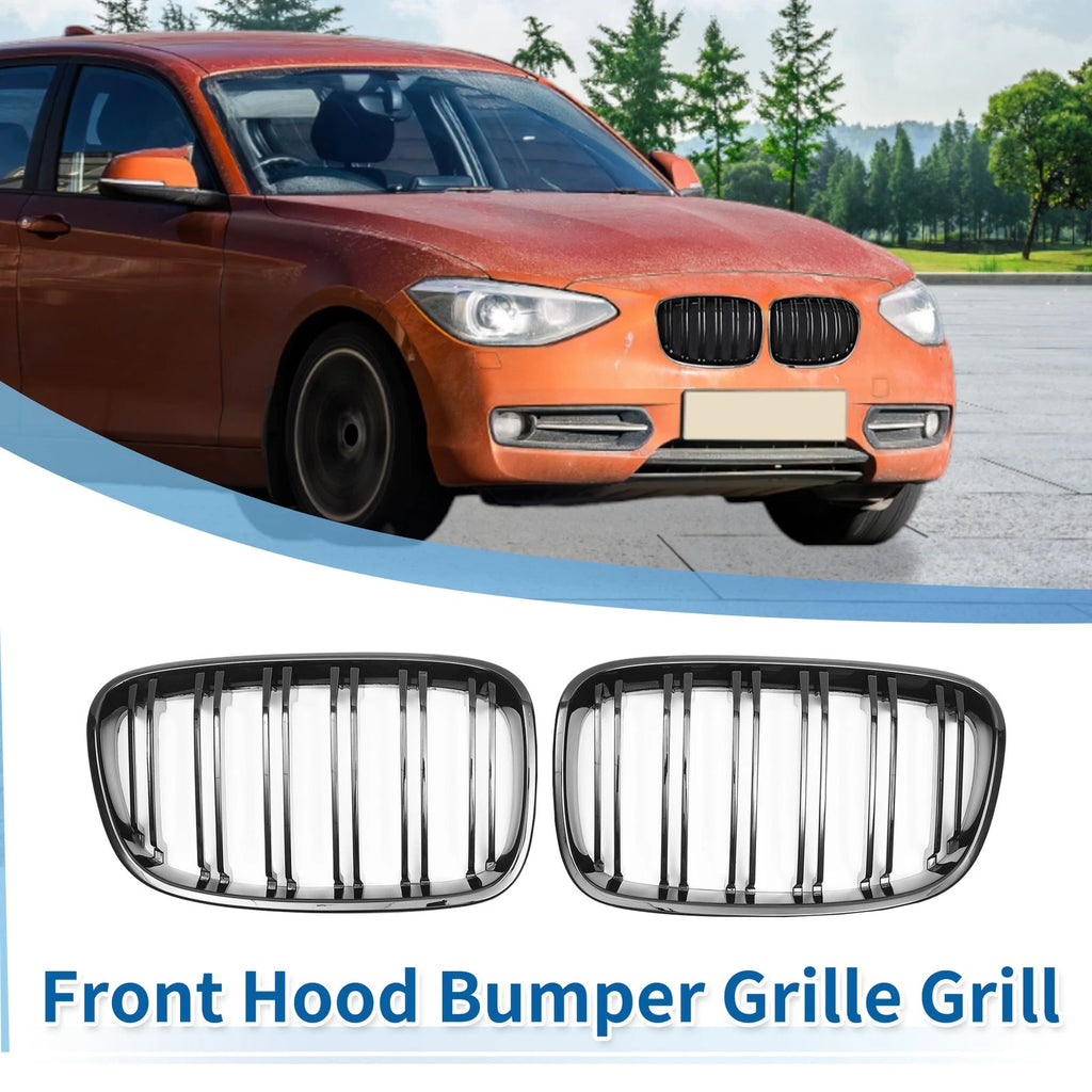 Front Upper Bumper Grille Grill Double Slat Replacement for BMW 1 Series F20 (2011–2014)