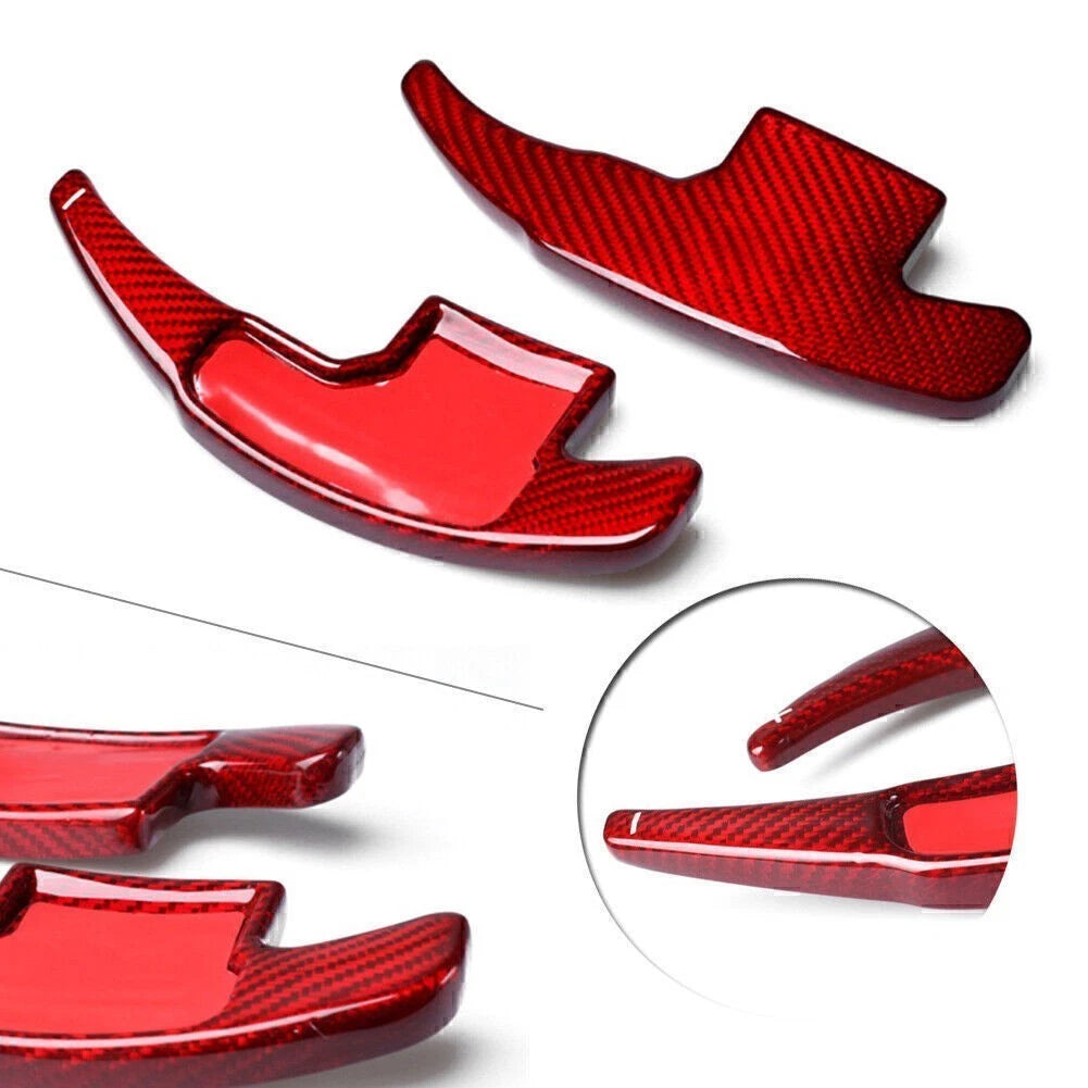 Steering Wheel Paddle Shift Shifter for Ford Mustang (2015–2017) Red Carbon Fiber