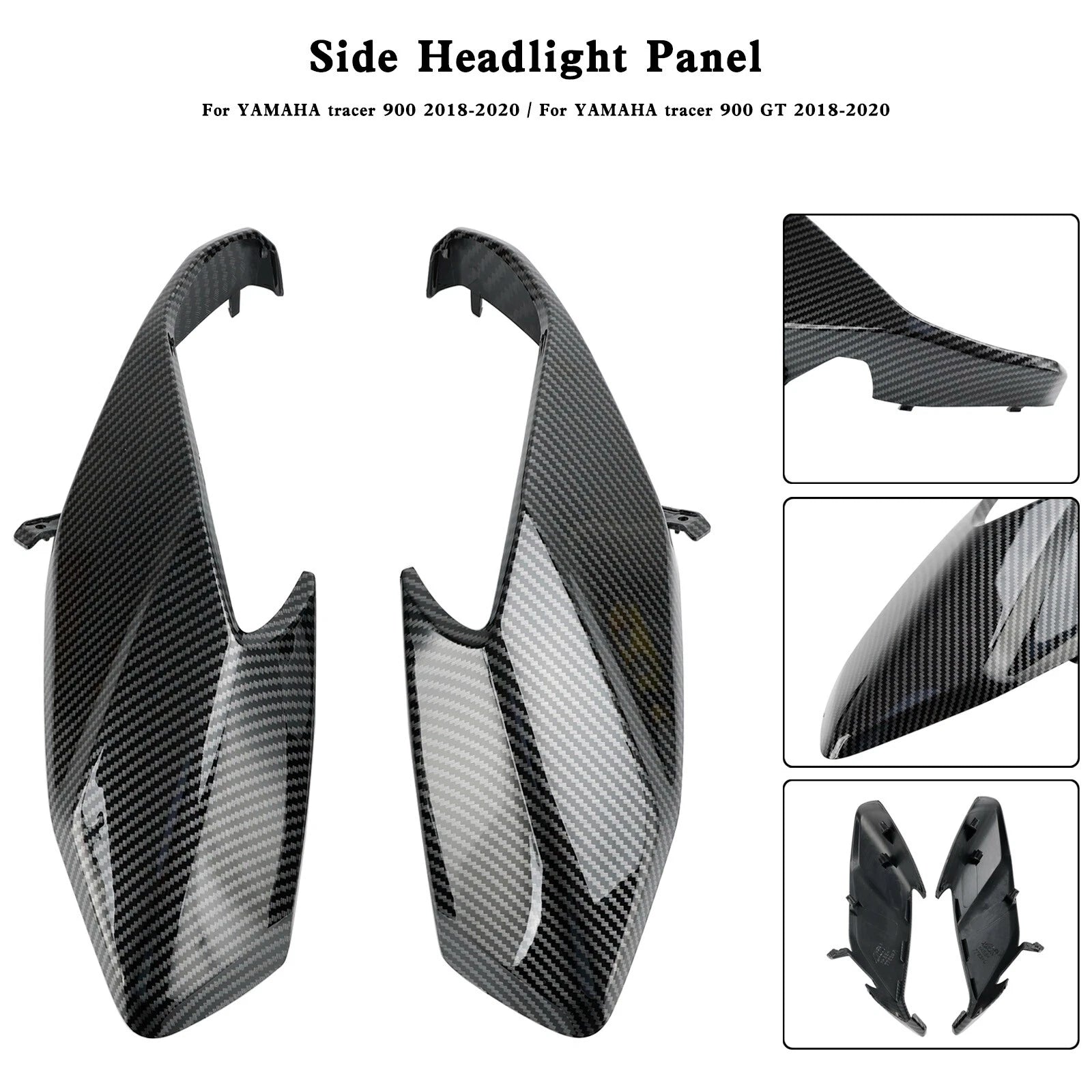 Carbon Front Side Headlight Panel for Yamaha Tracer 900/GT (2018–2020)