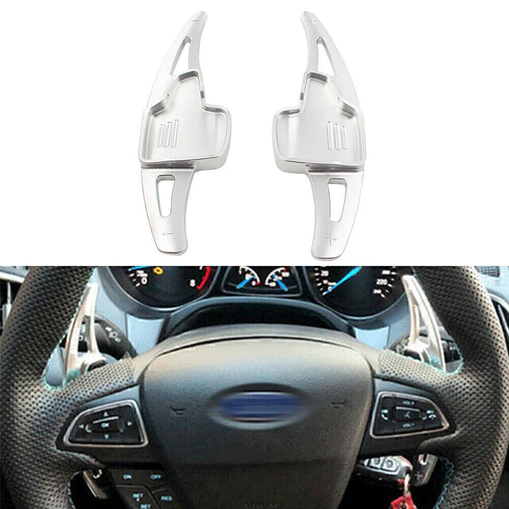 Silver Steering Wheel Shifter Paddle Extension for Ford Focus Escape Kuga (2017)