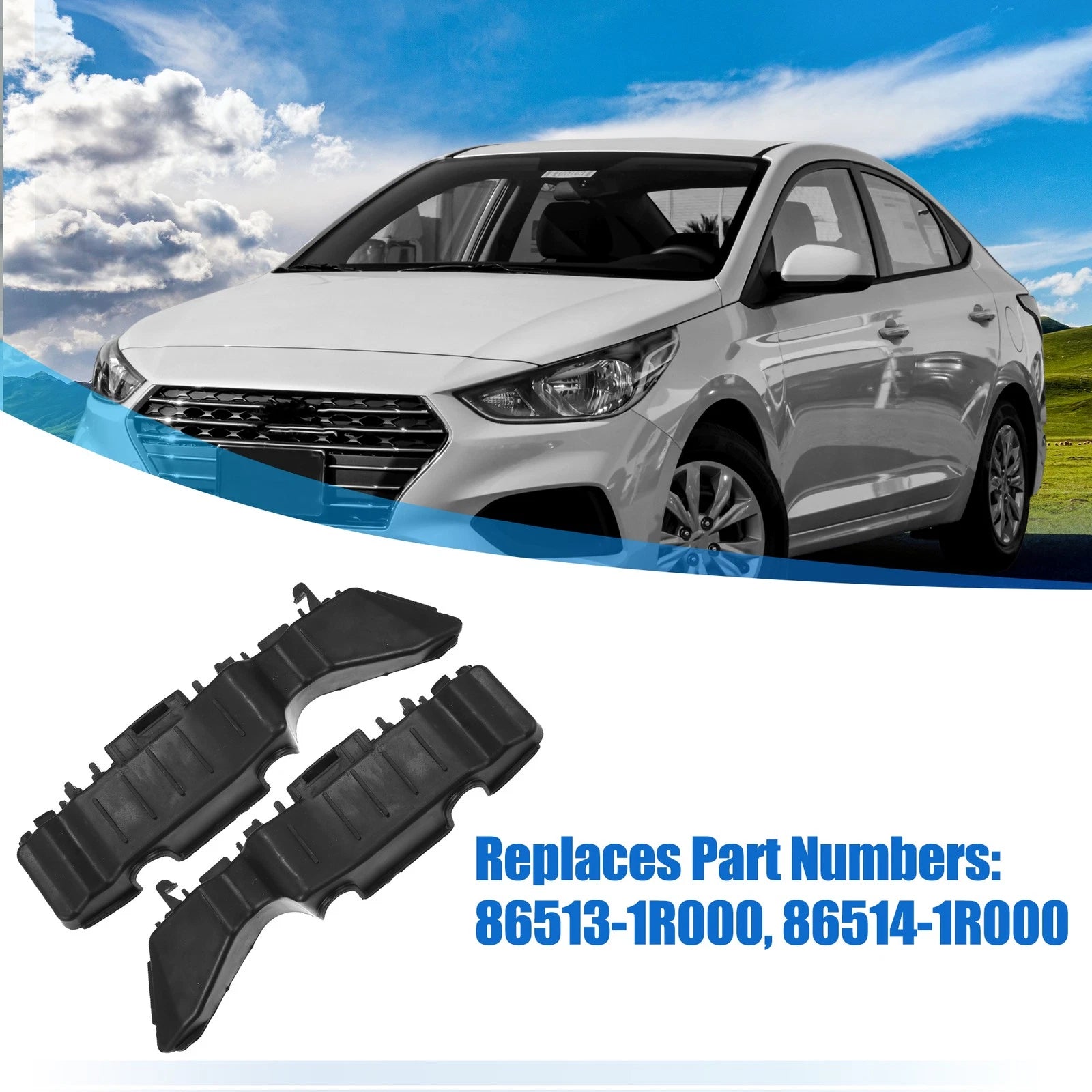Front Bumper Bracket Pair Replacement for Hyundai Accent (2012–2012)