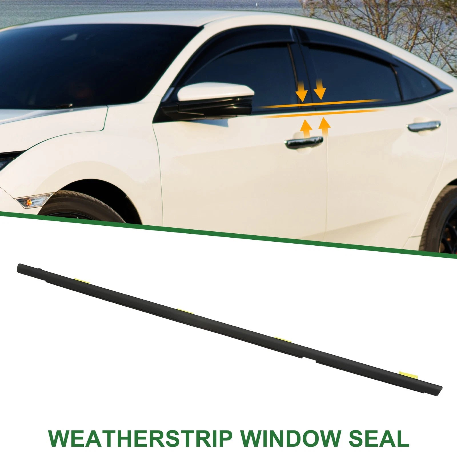 Rear Right Window Weatherstrip Seal Replacement for Honda Civic (2001–2005)
