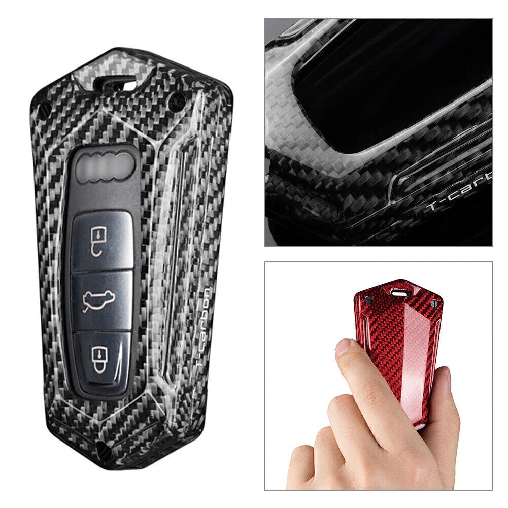 Key Fob Cover Case Shell Carbon Fiber for Audi A6 A7 A8 Q8 (2010–2023)