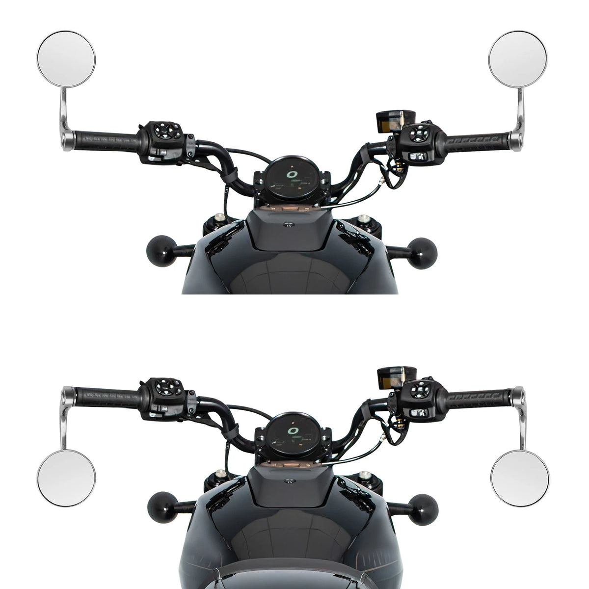 Round Bar End Rear-View Mirrors for Harley Sportster S (2021–2025)