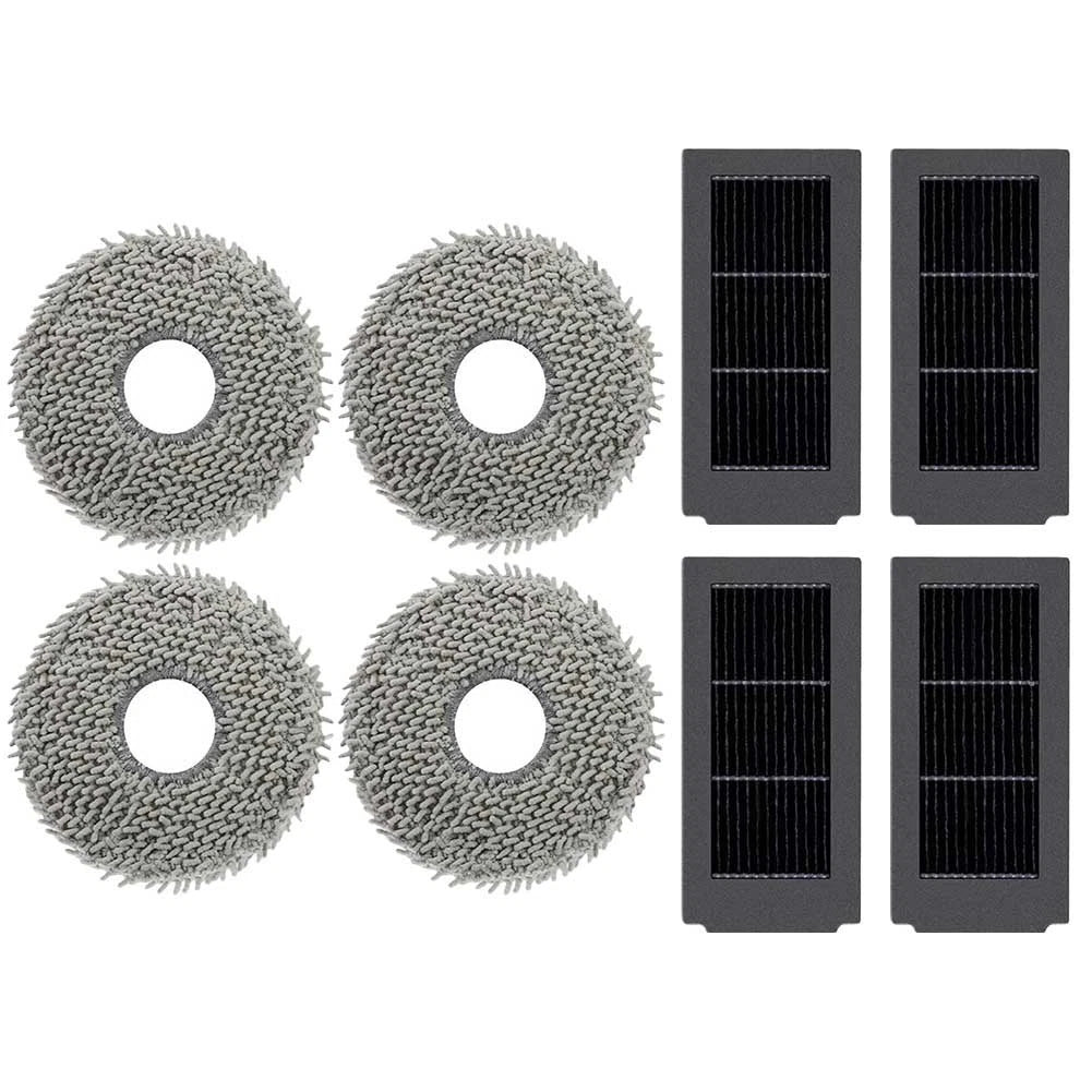 Coarse Floor Cleaning Cloths & Black Filter Mesh for Ecovacs X5