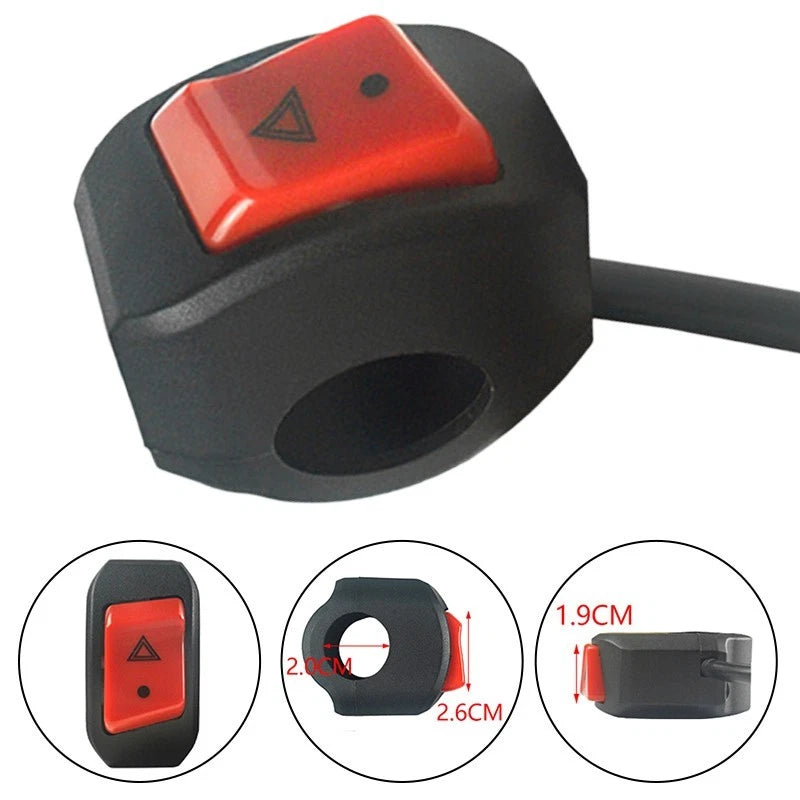 Hazard Light Switch Button for ATV Dirt Bikes and Motorcycles