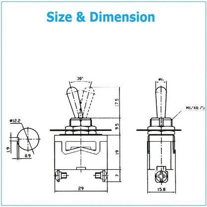 5X Toggle Switches for Various Applications - On/Off Functionality