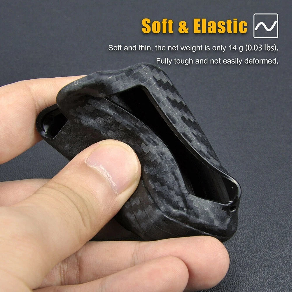 Key Case for Smart (73mm x 46mm x 19mm) - Silicone Carbon Fiber Black