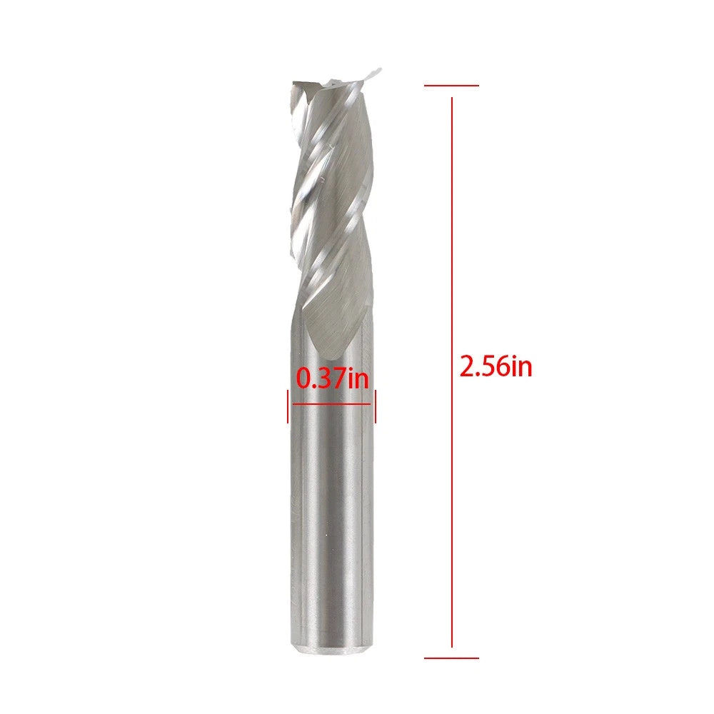 3Pcs 3/8" Diameter 3 Flute Carbide End Mill for Mills