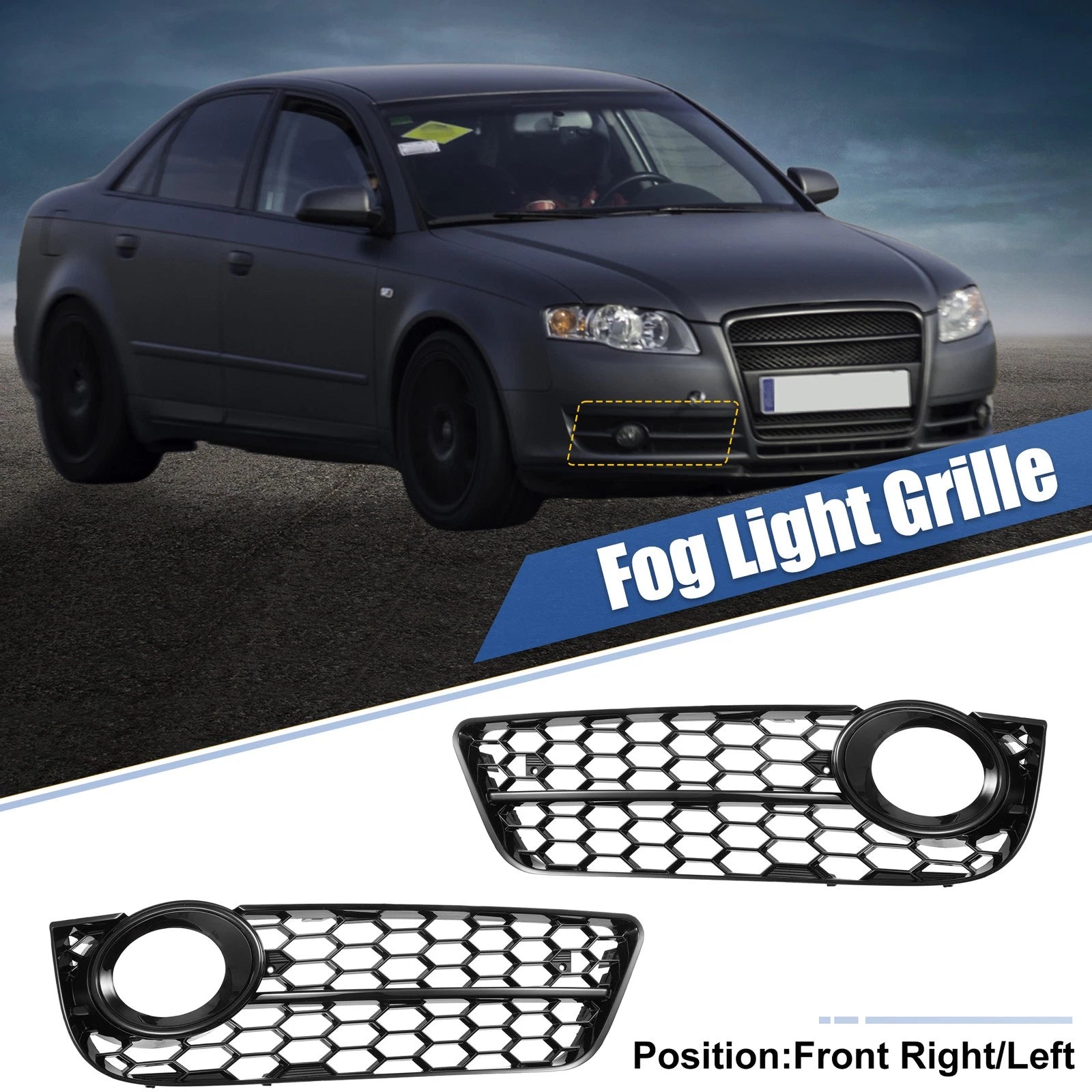 Fog Light Grille Cover Front Right for Audi A5 (2008–2021 2-Door)