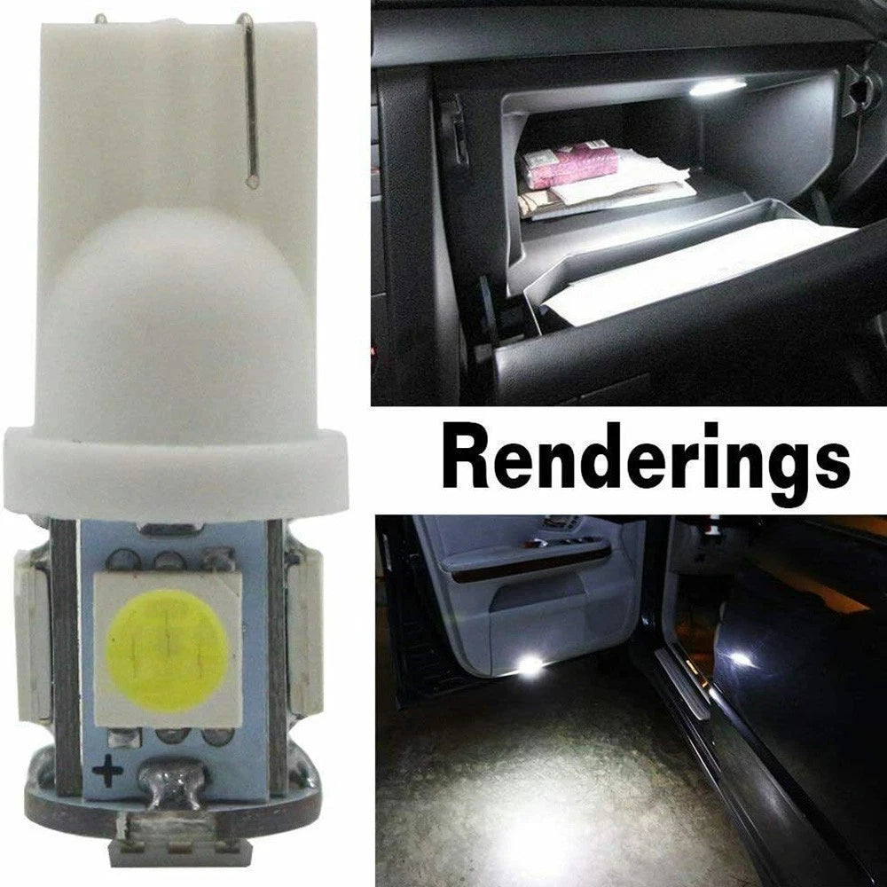 10Pcs 6000K LED Replacement Car Lights for (194, 168, 2825, 5050)