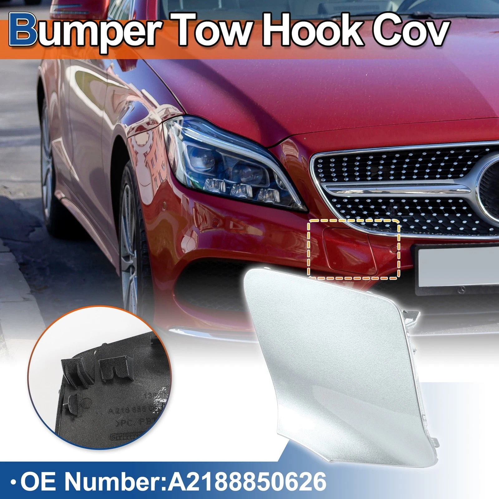 Front Tow Hook Cover Replacement for Mercedes-Benz A2188850626 (2015–2018)