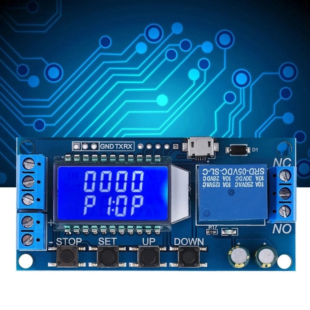 Delay Relay Module with LCD Display for 5V/12V/24V Systems