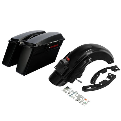Black Saddlebags & Rear Fender for Harley CVO Street Electra Glide (2009–2013)