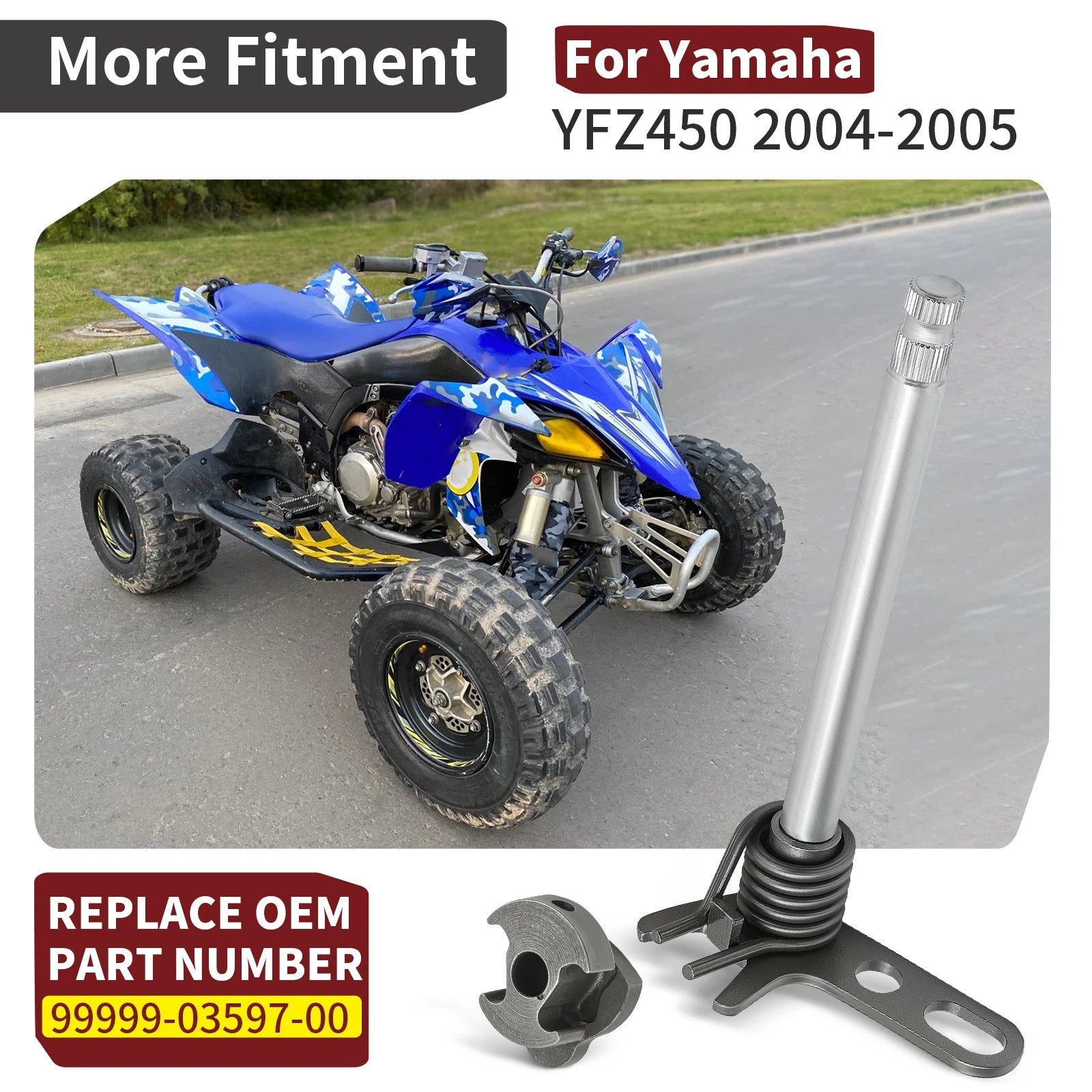 Shift Shaft Spindle Assembly for Yamaha YFZ 450 (2004–2005) 99999-03597-00
