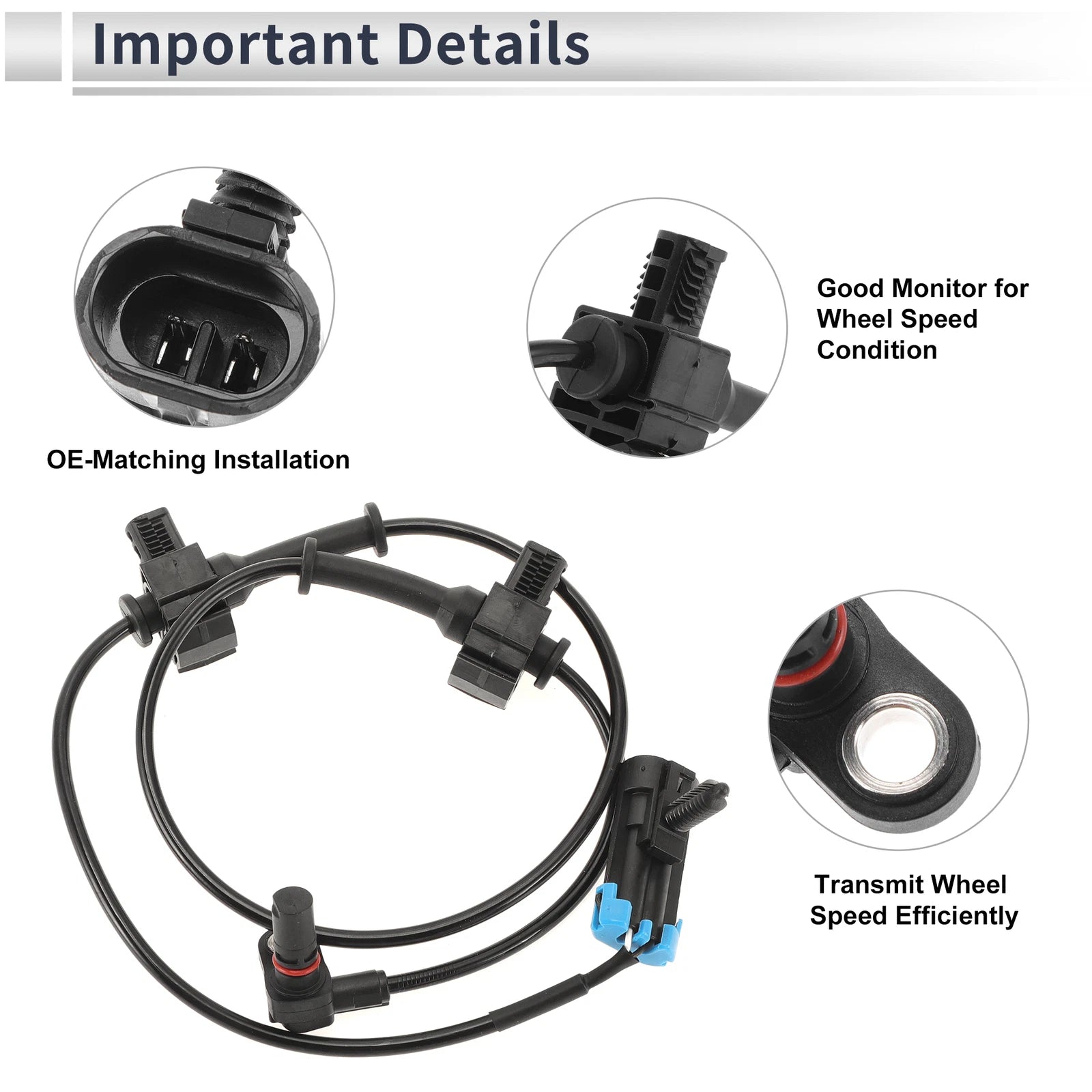 ABS Wheel Speed Sensor for Chevrolet Silverado 1500 (2007–2013) 1 Pcs Rear