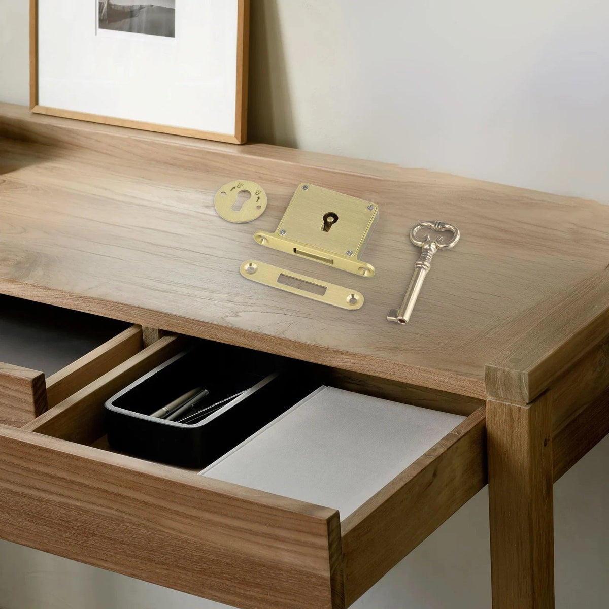 Brass Drawer Lock for Cabinets (Smooth Operation)