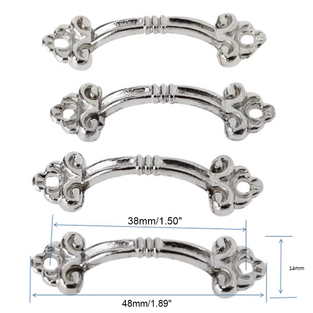 10Pc Silver Drawer Knob Hardware for Jewelry Box and Cupboard