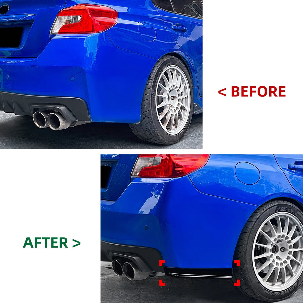 2Pcs Rear Bumper Side Aprons Spats for Subaru WRX STI (2015–2021) Gloss Black