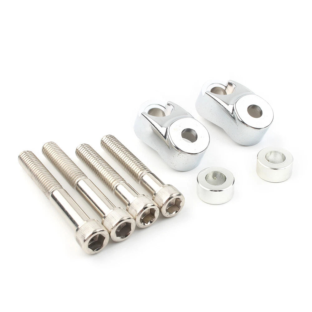Chrome Front Turn Signal Mount Bracket Relocation Kit for Harley Dyna (39mm, 49mm)
