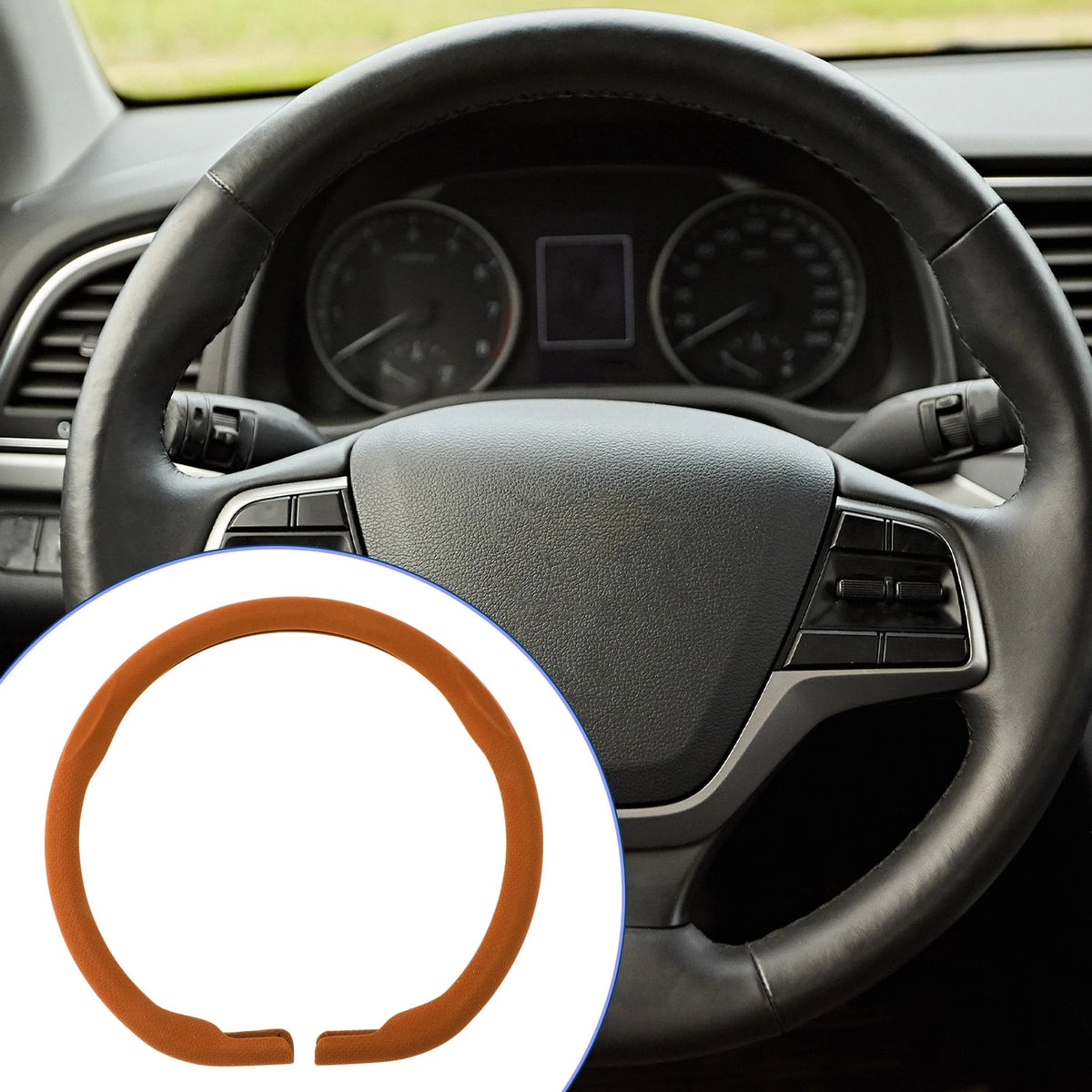 Steering Wheel Cover for Car (14.96", Orange)