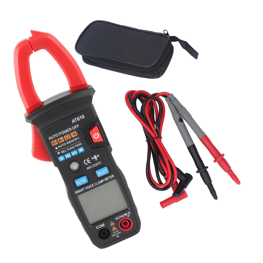 Compact AT619 Clamp Meter with Automatic Shutdown, Low Battery Indicator