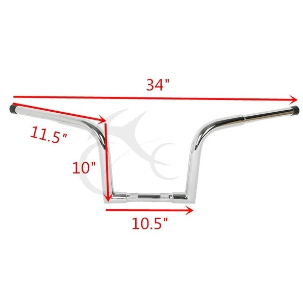 Chrome Ape Hanger Handlebar 1-1/4" for Harley Sportster (10"/12"/14"/16")