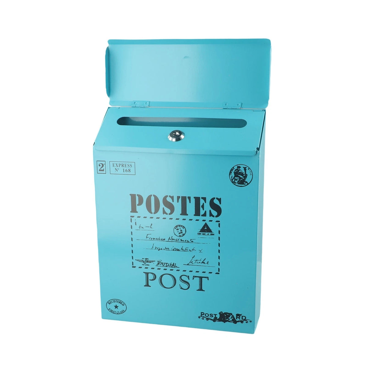 Vintage Waterproof Iron Mailbox with Locking Feature