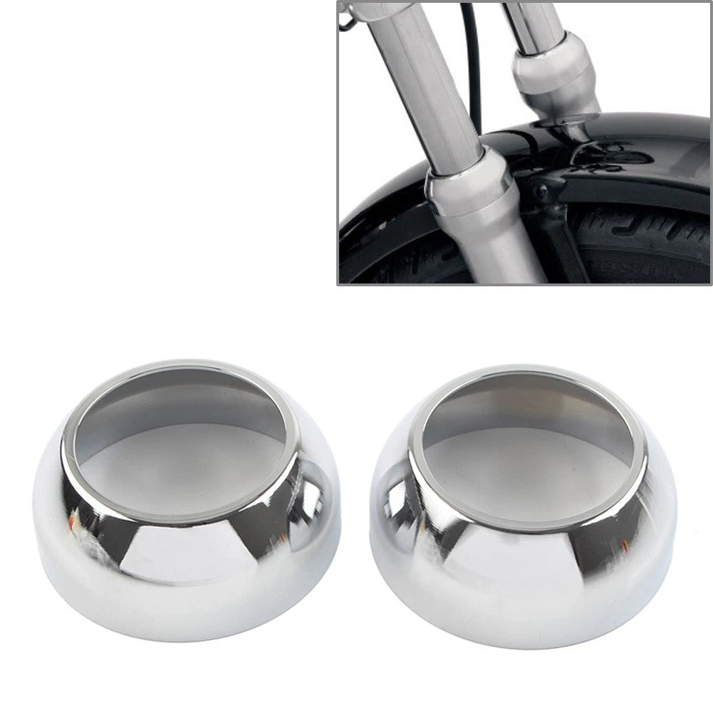 Front Fork Boot Cap Covers 39mm Chrome for Harley Sportster Dyna FXR (1982–2023)