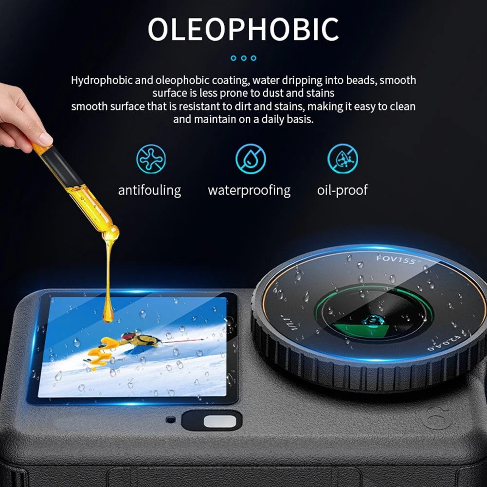 Tempered Glass Protector for DJI Action 6 Main and Front Lens