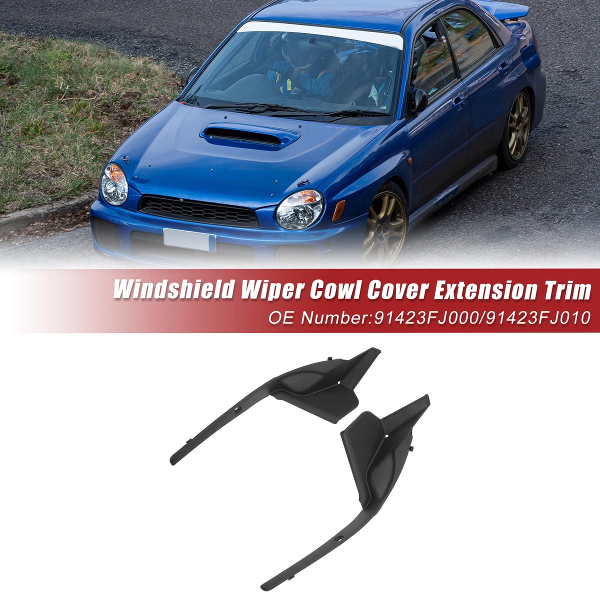 Windshield Wiper Cowl Cover Panel Pair Front for Subaru Impreza (2012–2016)