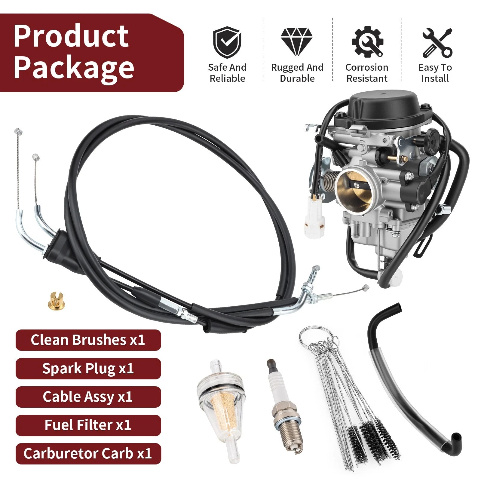 Carburetor with Cable & Fuel Filter for Suzuki DRZ400S (2000–2018) 13200-29FB4