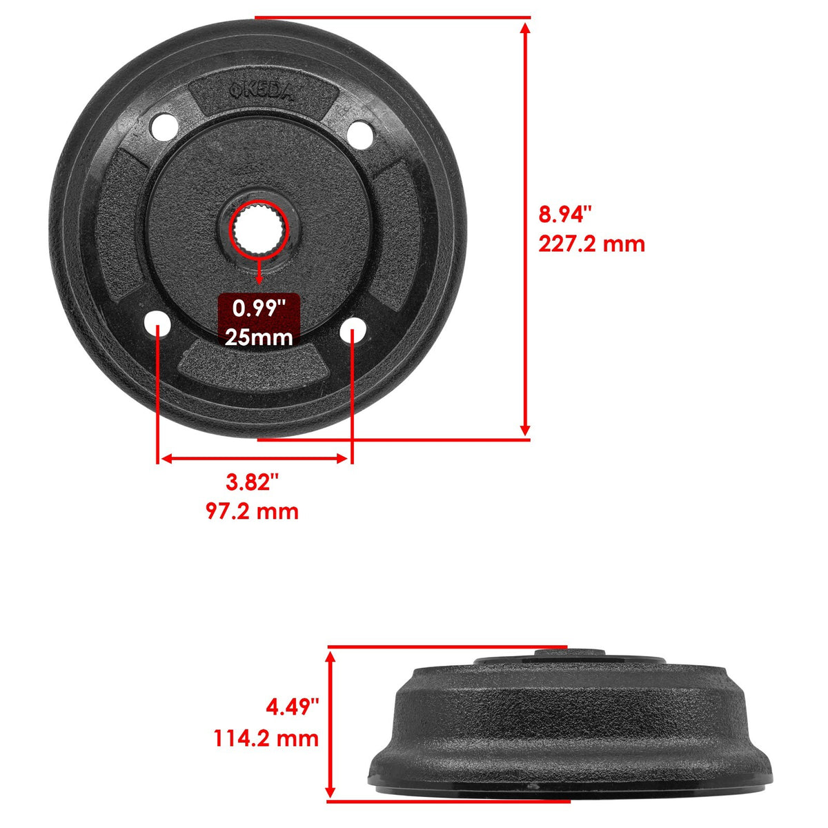 Front Brake Drum Wheel Hub Replacement for Kawasaki 2008–2015