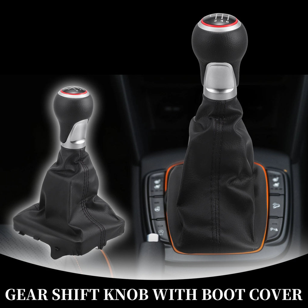 6 Speed Manual Gear Shift Knob Replacement with Dust Cover for Audi A6 (2004–2008)