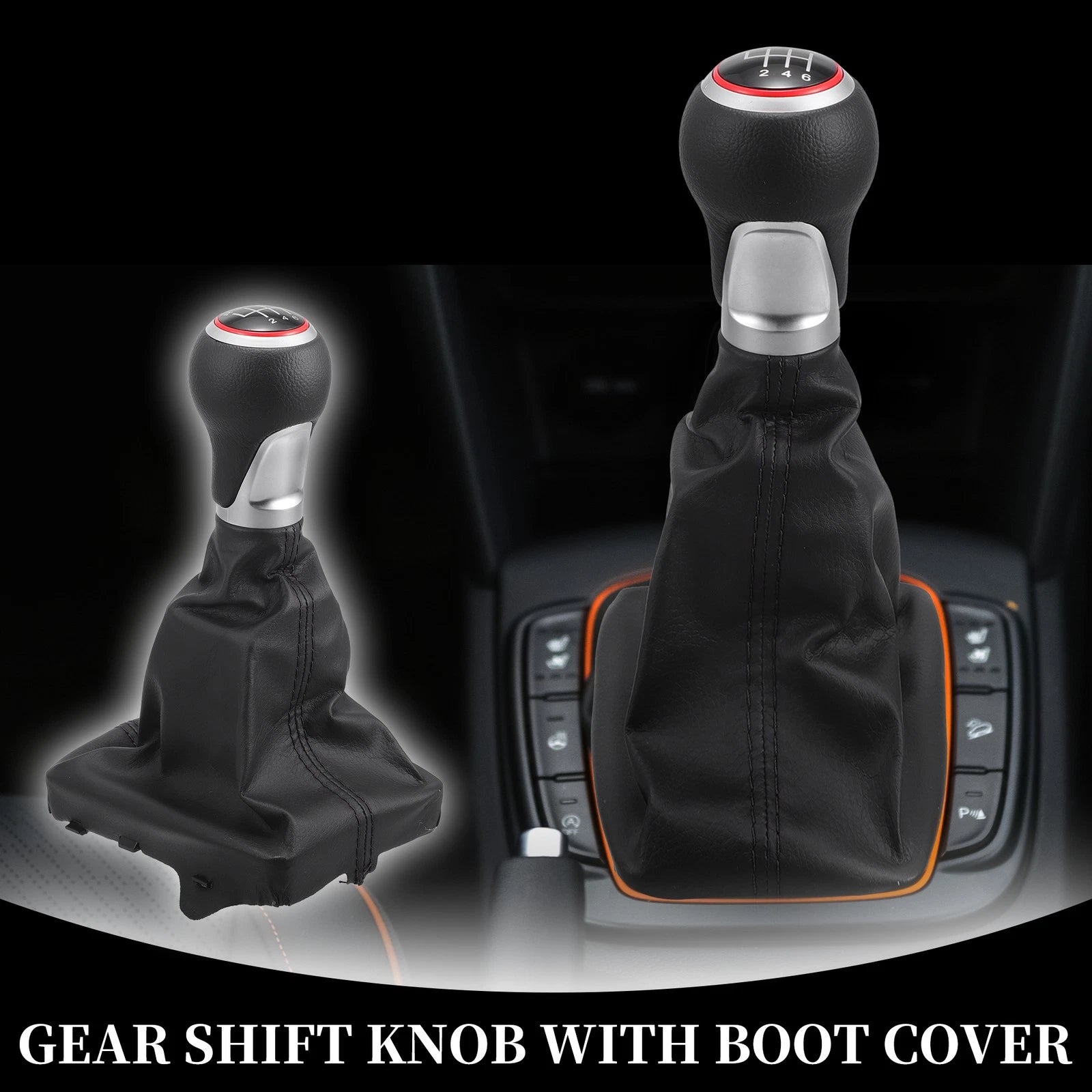 6 Speed Manual Gear Shift Knob Replacement with Dust Cover for Audi A6 (2004–2008)