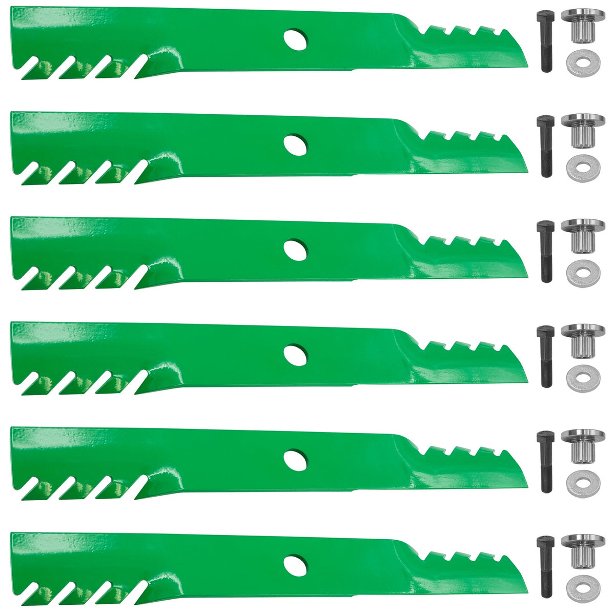 60 Inch Toothed Deck Blades with Bushing for Exmark FMD604 Turf Ranger
