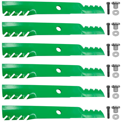 60 Inch Toothed Deck Blades with Bushing for Exmark FMD604 Turf Ranger